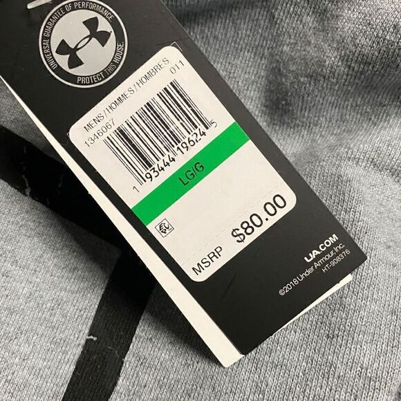 UNDER ARMOUR Project Rock Warm-Up Hoodie 1346067-011 Gray Black size L (a) New - Picture 13 of 13